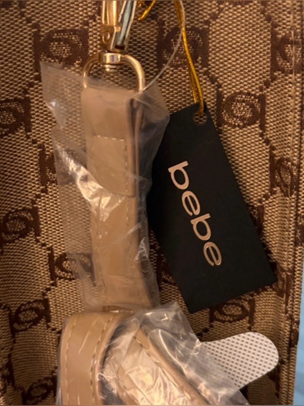 bebe Talulla Small Satchel Beige/Brown | NWT - Picture 3 of 11